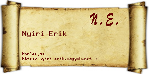 Nyiri Erik névjegykártya